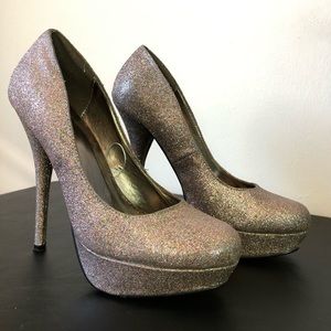 Pink Rainbow Glitter Pumps